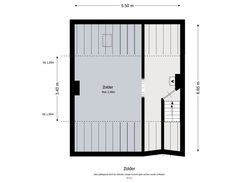 Bekijk plattegrond van Zolder van Stasstraat 33