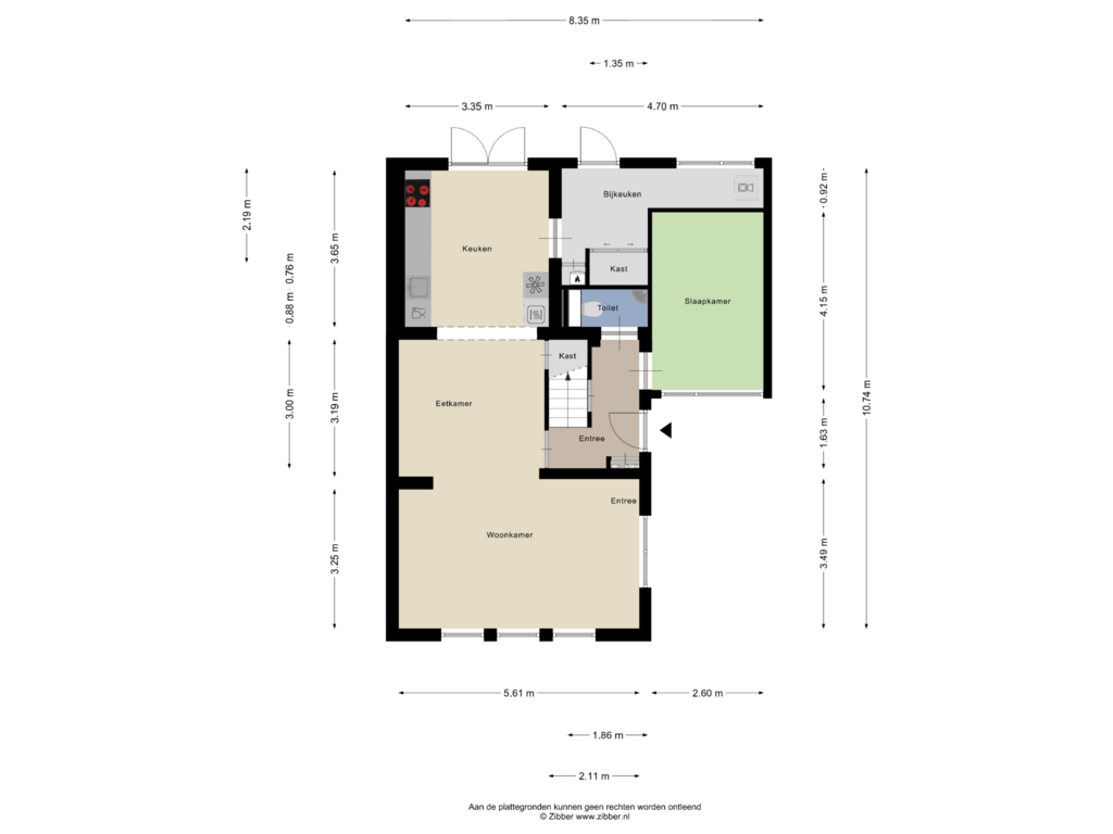 View floorplan of Begane grond of Obrechtlaan 134