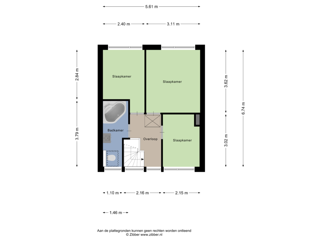 View floorplan of Eerste verdieping of Obrechtlaan 134