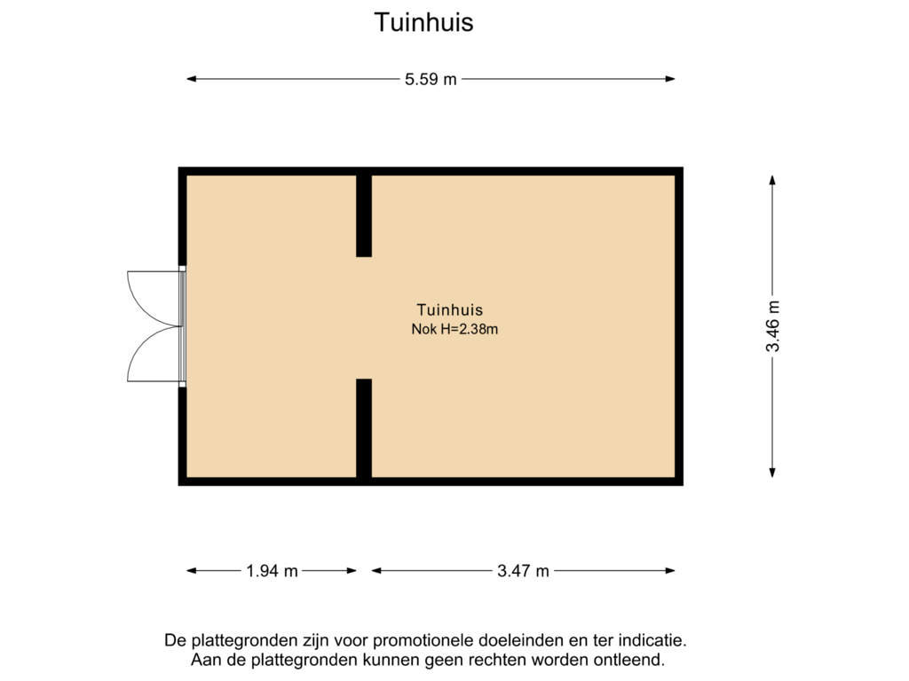 View floorplan of Tuinhuis of Erfsebosweg 59