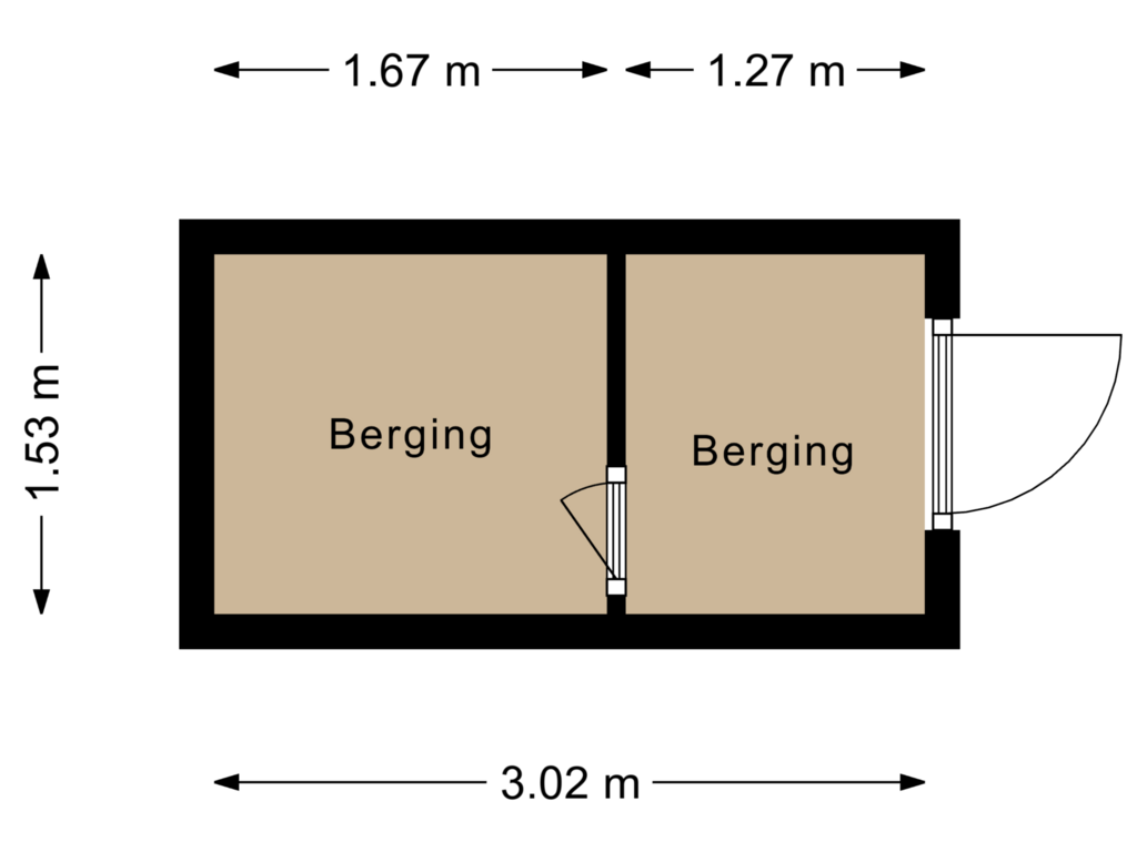 View floorplan of Berging 3 of Zwarte Dijk 9