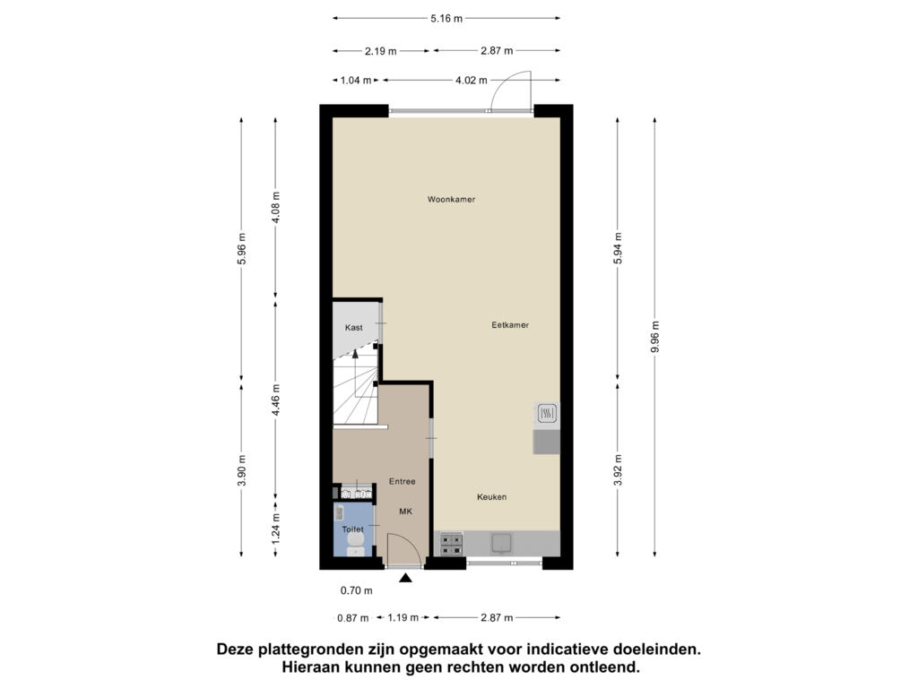 Bekijk plattegrond van Begane Grond van Dorpsstraat 74