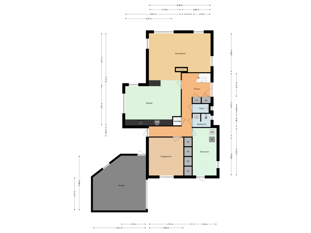 View floorplan of Begane grond of Huizingsbrinkweg 70