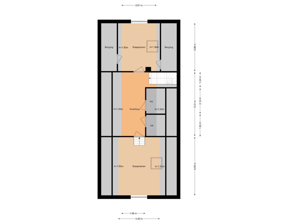 View floorplan of Eerste verdieping of Huizingsbrinkweg 70