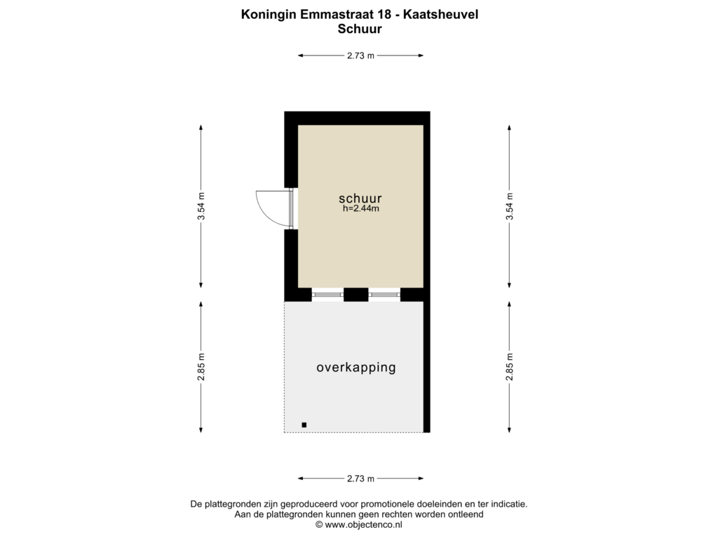 Bekijk plattegrond van SCHUUR van Koningin Emmastraat 18