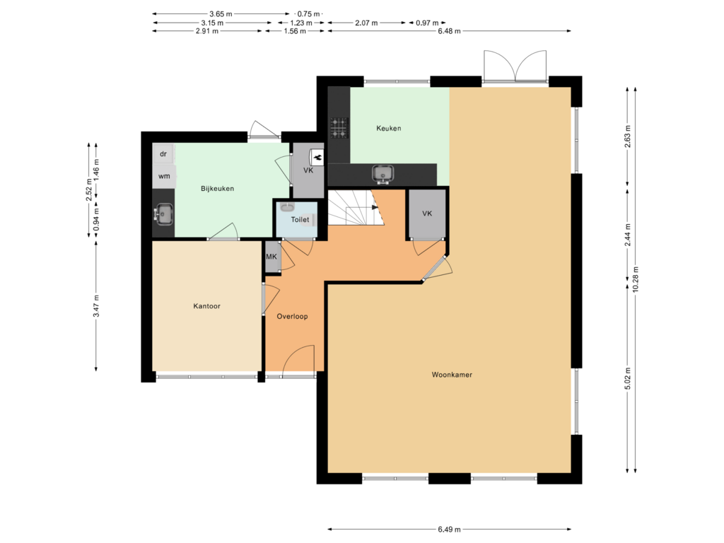 Bekijk plattegrond van Begane grond van Rolhof 1