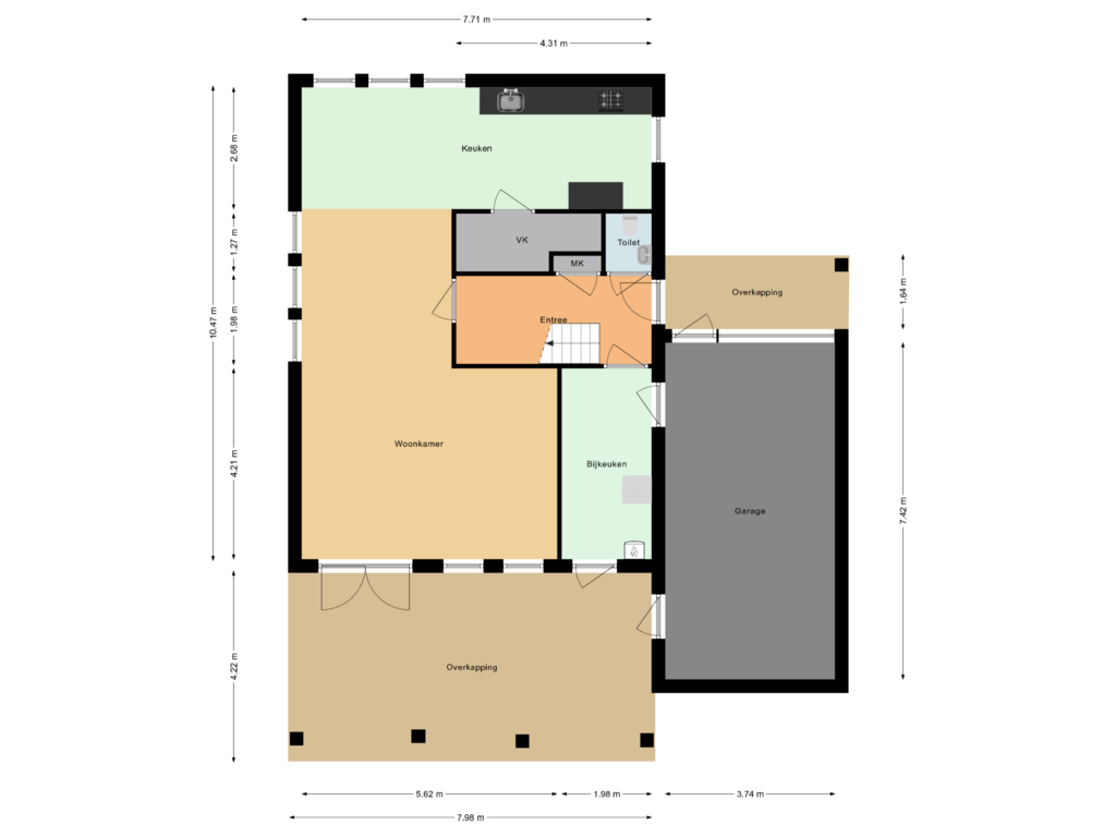 Bekijk plattegrond van Begane grond van B. Assenweg 10