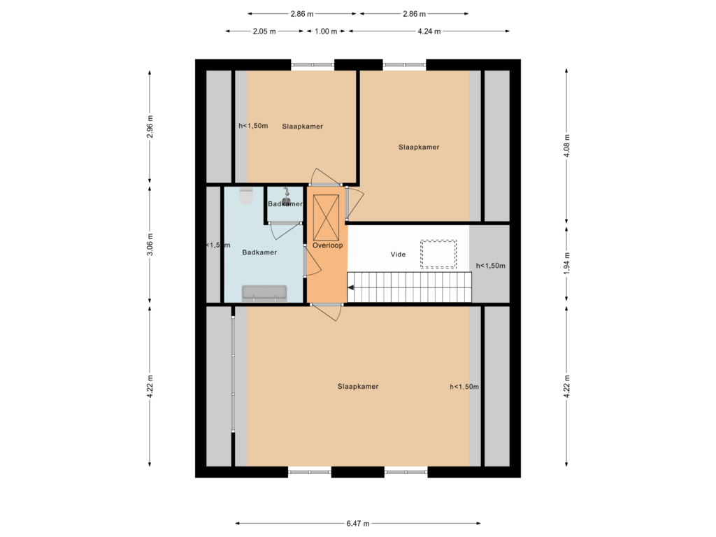 Bekijk plattegrond van Eerste verdieping van B. Assenweg 10