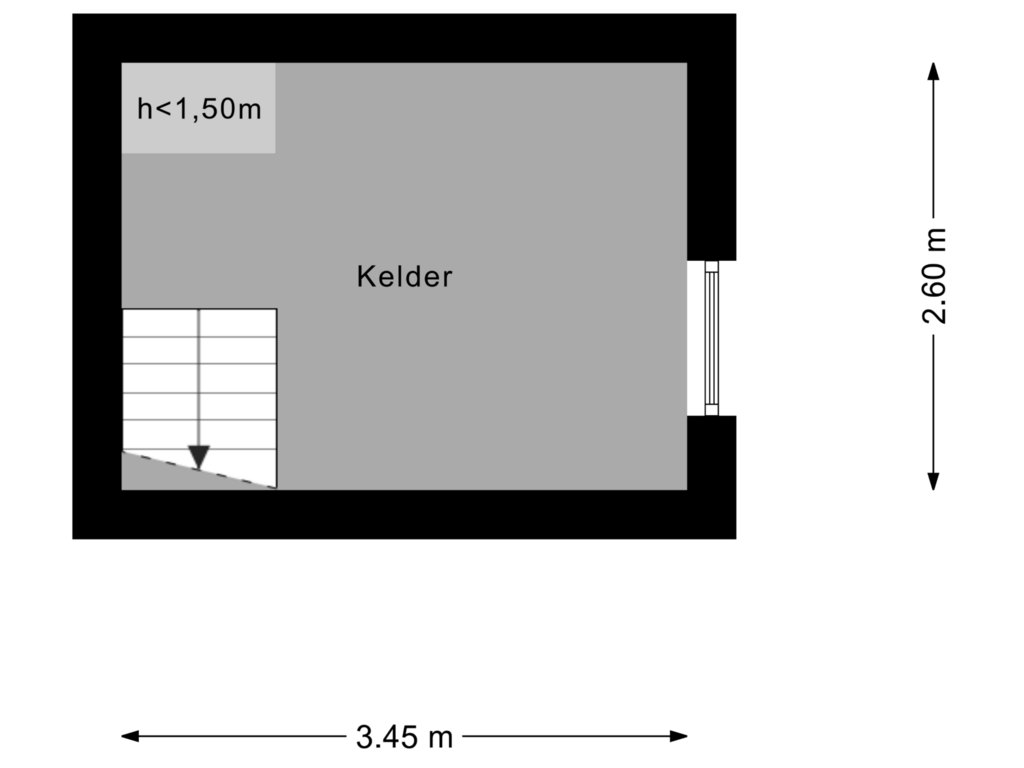 Bekijk plattegrond van Kelder van Zuidbrink 20