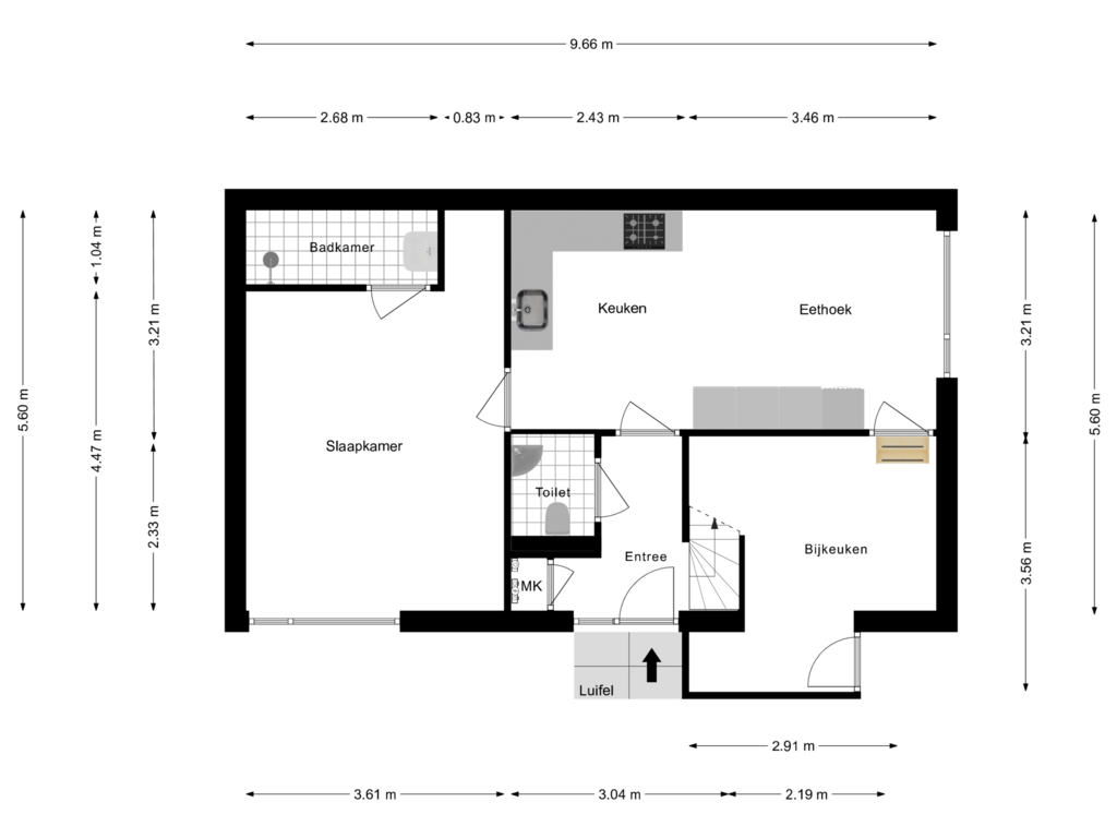 Bekijk plattegrond van Begane Grond van Grasland 58