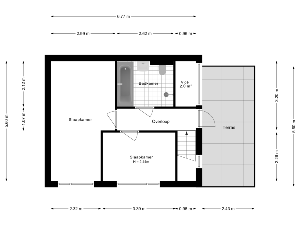 Bekijk plattegrond van 2e Verdieping van Grasland 58