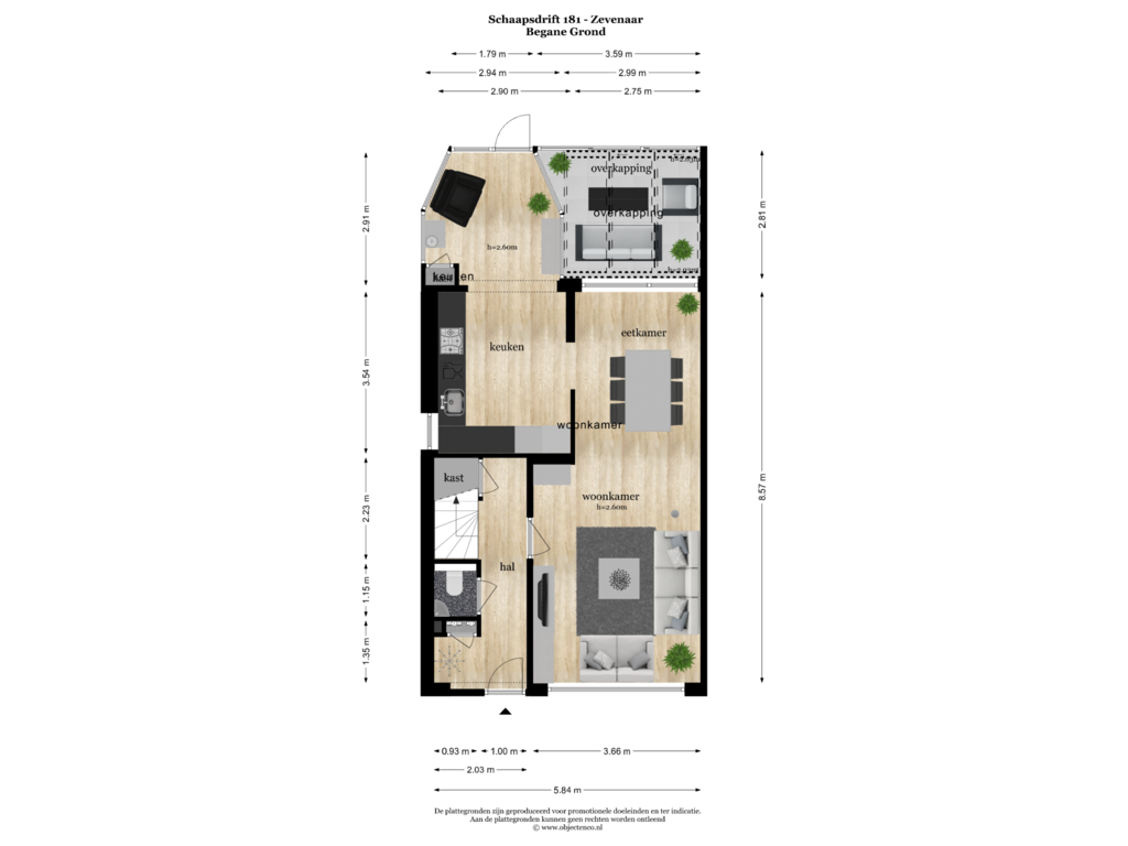 Bekijk plattegrond van BEGANE GROND van Schaapsdrift 181