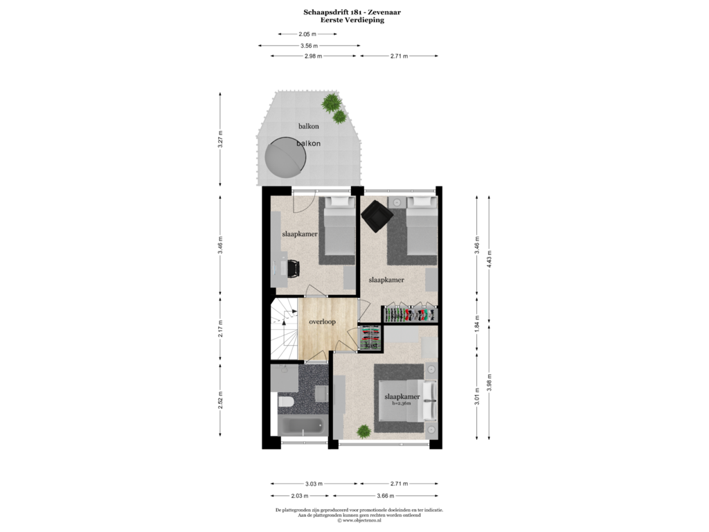 Bekijk plattegrond van EERSTE VERDIEPING van Schaapsdrift 181