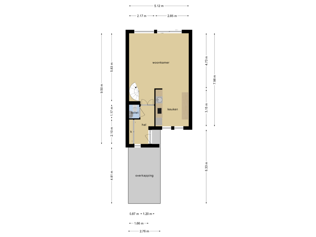 Bekijk plattegrond van Begane grond van Marga Klompéstraat 91