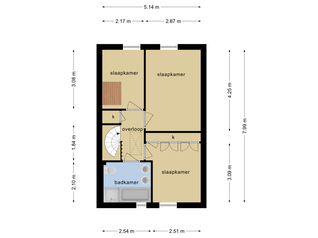 Bekijk plattegrond van 1e verdieping van Marga Klompéstraat 91