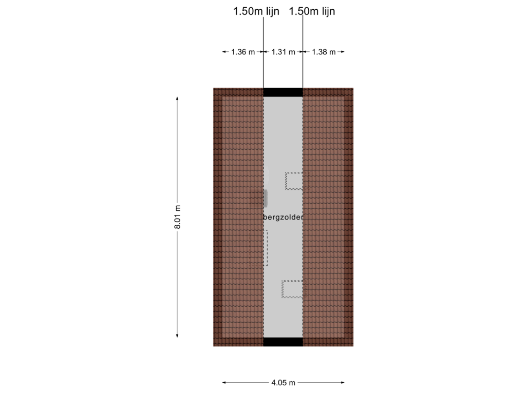 Bekijk plattegrond van 2e verdieping van Marga Klompéstraat 91