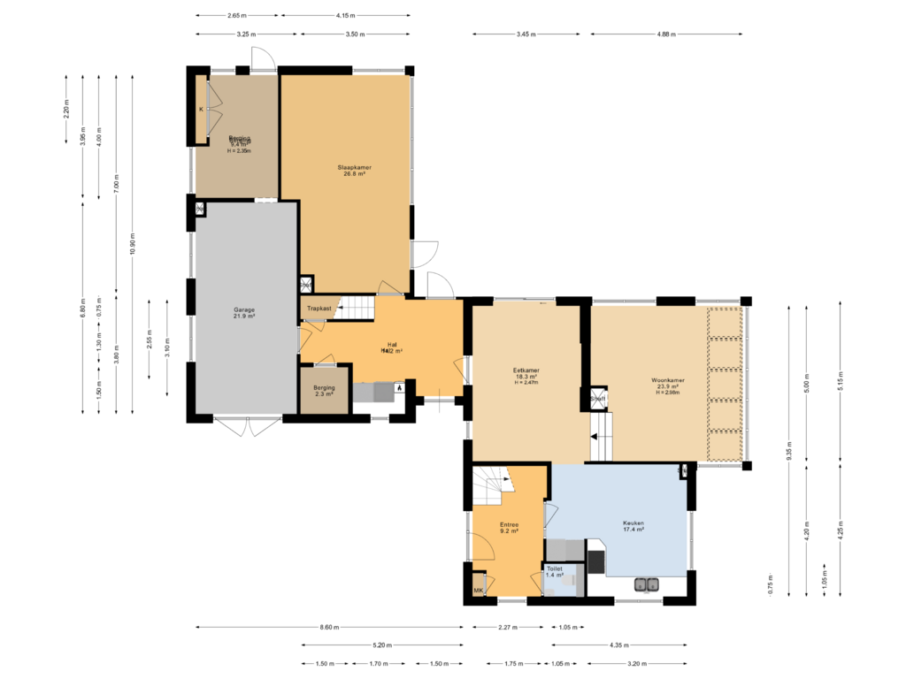 Bekijk plattegrond van Begane grond van Uniawei 43-A