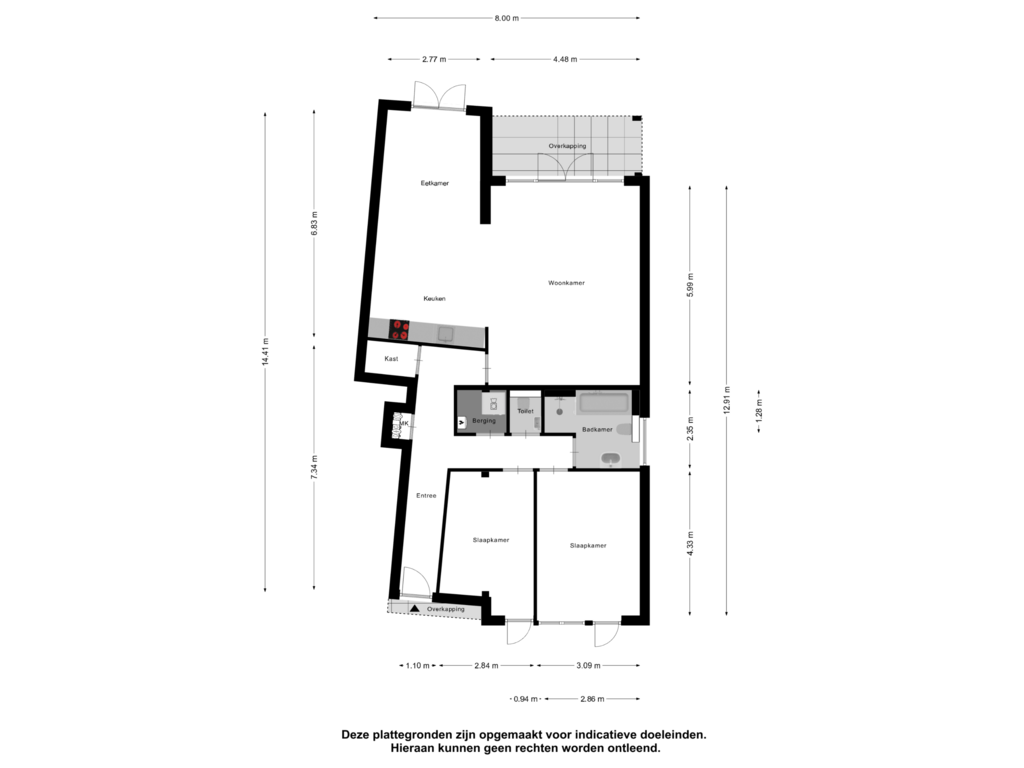 Bekijk plattegrond van Appartement van Charley Tooropstraat 80