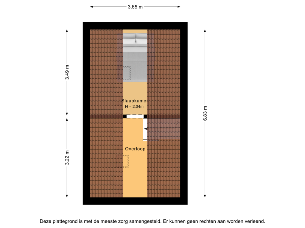 View floorplan of Derde verdieping of Everdineweerd 11-B