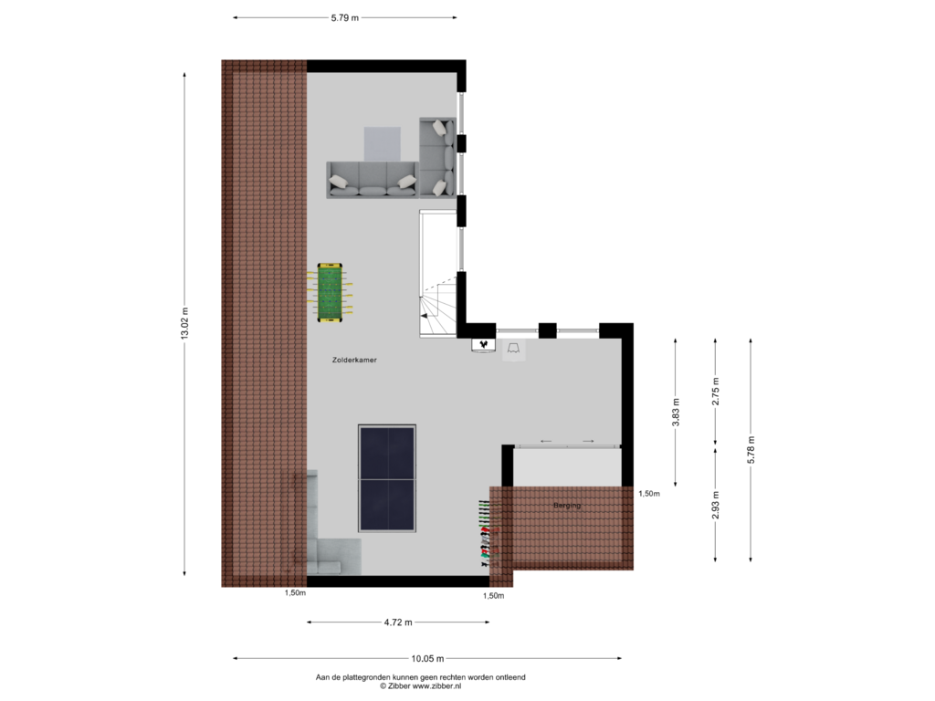 View floorplan of Tweede verdieping of Egelstraat 2