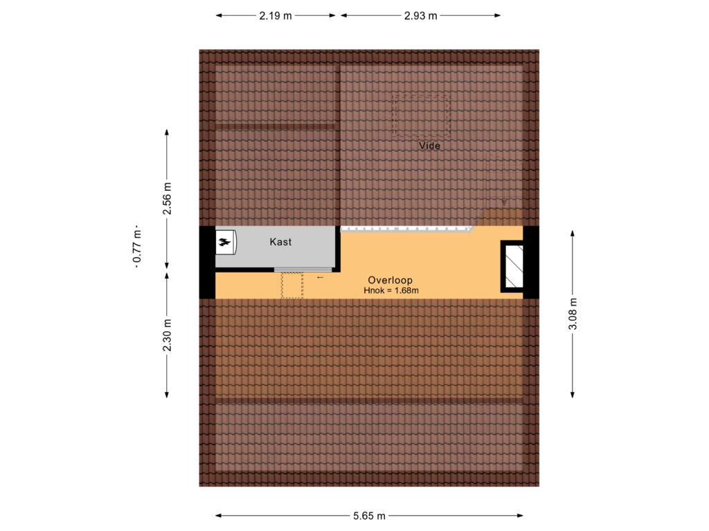 View floorplan of 2e verdieping of Jutphasestraatweg 23