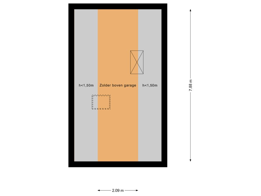 Bekijk plattegrond van Zolder Garage van Oosteinde 31