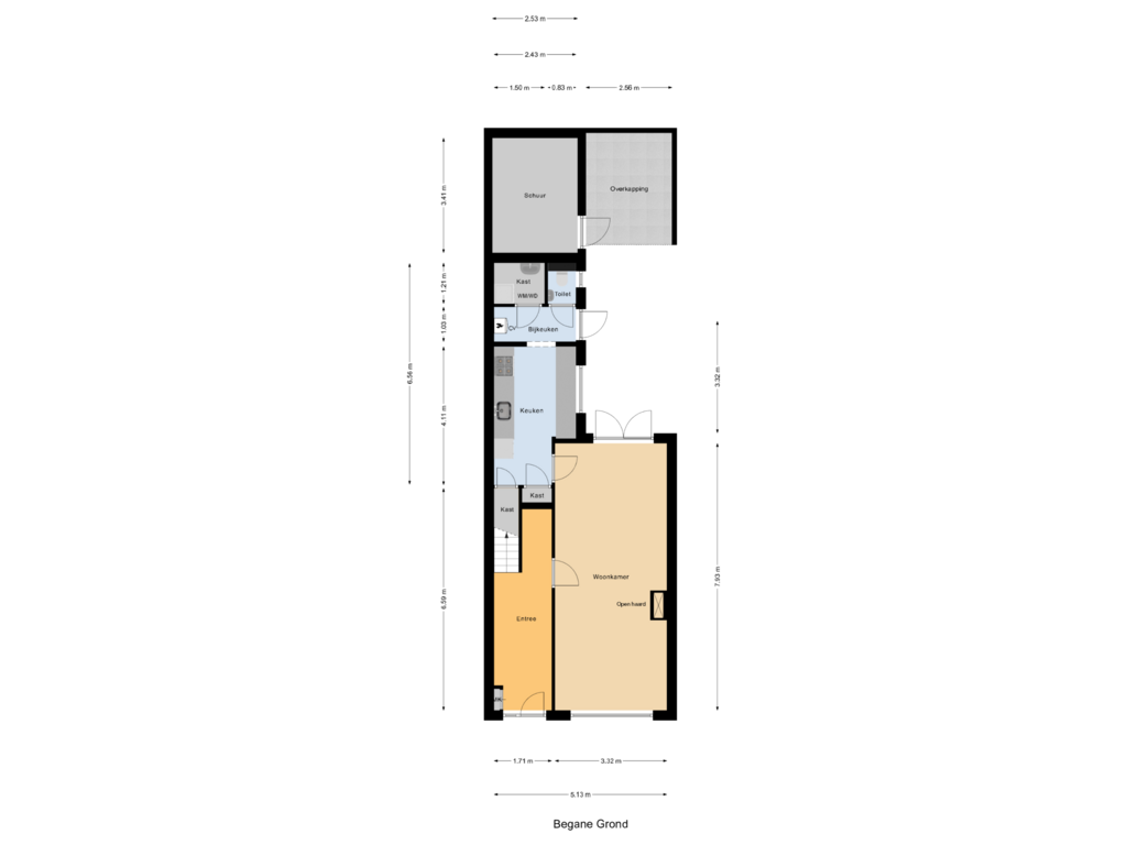 Bekijk plattegrond van Begane Grond van Paus Adriaanstraat 5