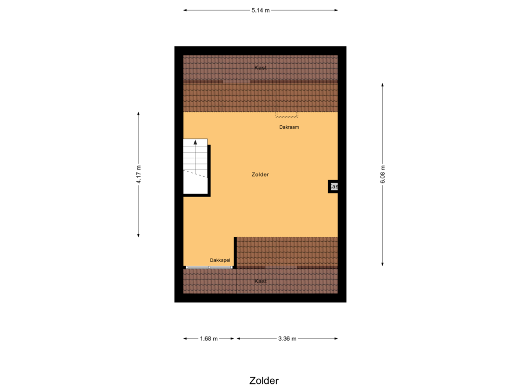 Bekijk plattegrond van Zolder van Paus Adriaanstraat 5