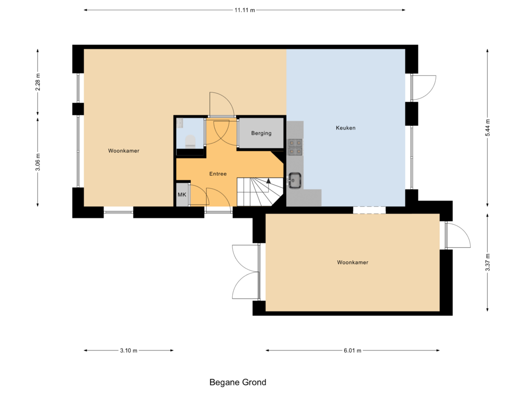 Bekijk plattegrond van Begane Grond van Basil Scarfflaan 33