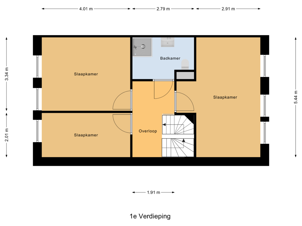 Bekijk plattegrond van 1e Verdieping van Basil Scarfflaan 33