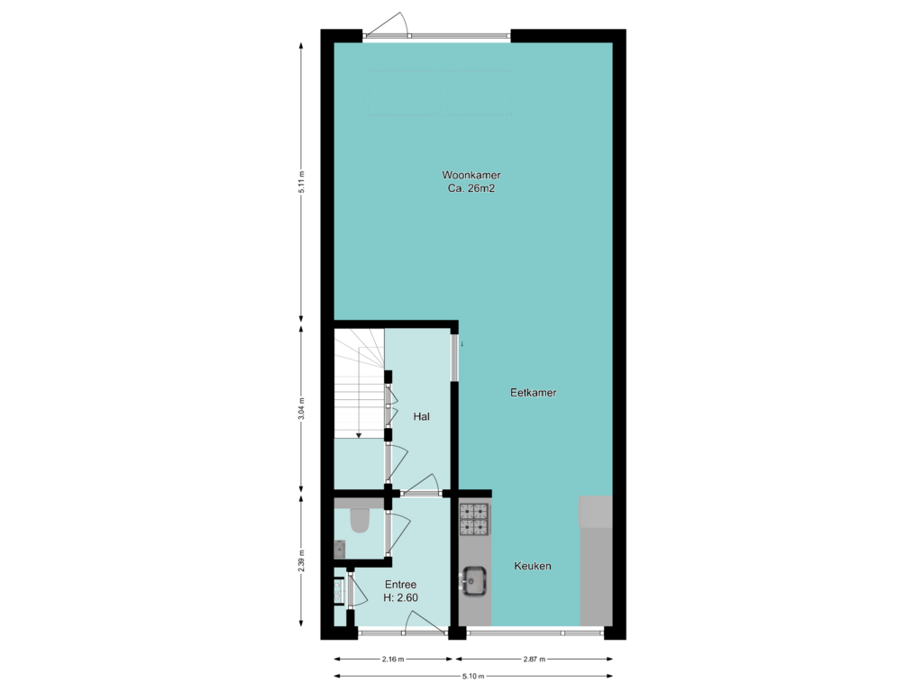 Bekijk plattegrond van Begane grond van Schietspoel 10