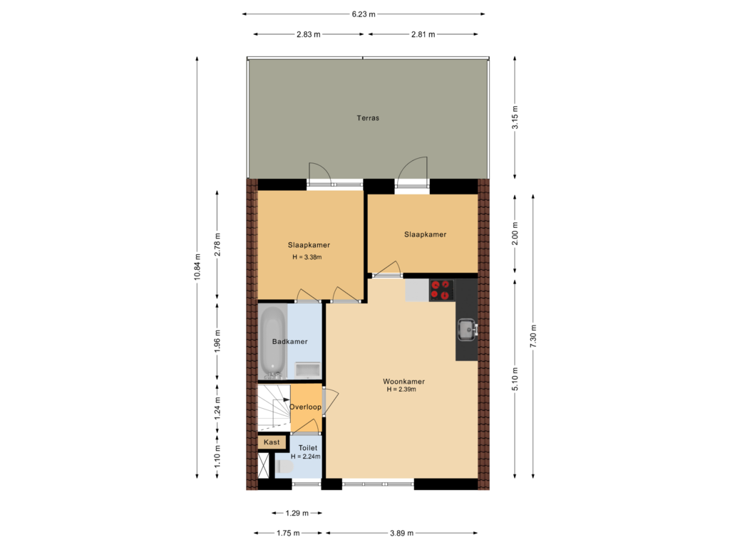 Bekijk plattegrond van Eerste verdieping van 1e Nieuwstraat 45-A