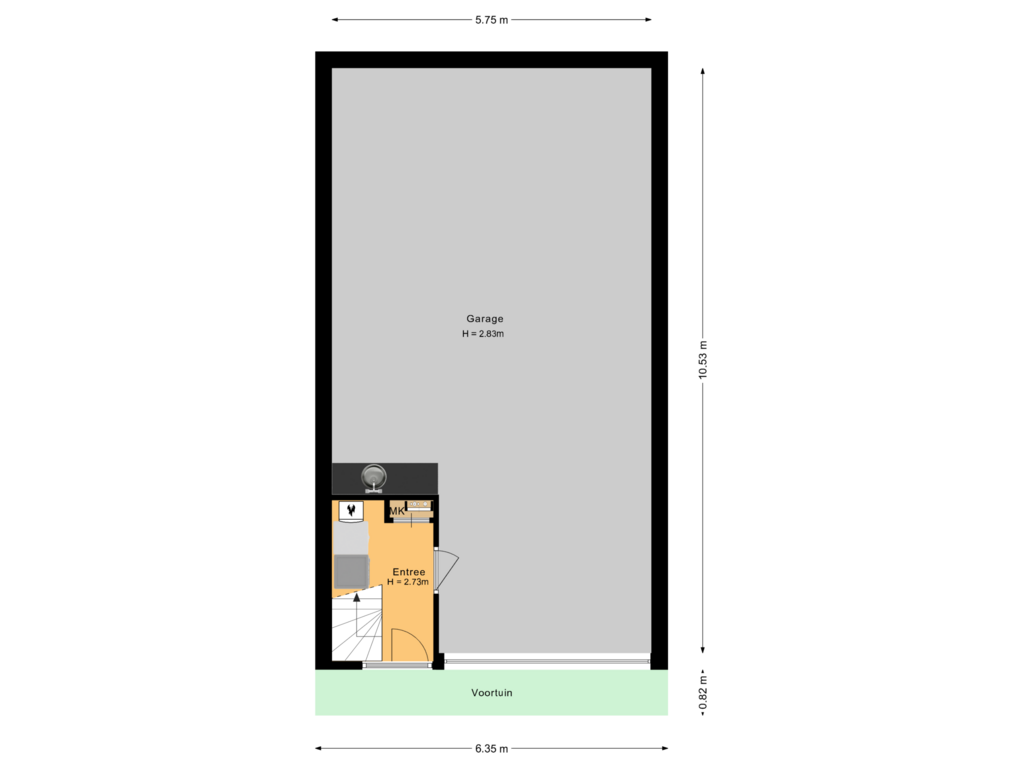 Bekijk plattegrond van Situatie van 1e Nieuwstraat 45-A