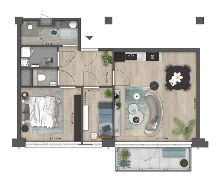 Foto 2 van Type E1-7 | 3e verdieping (Bouwnr. 2a-86)