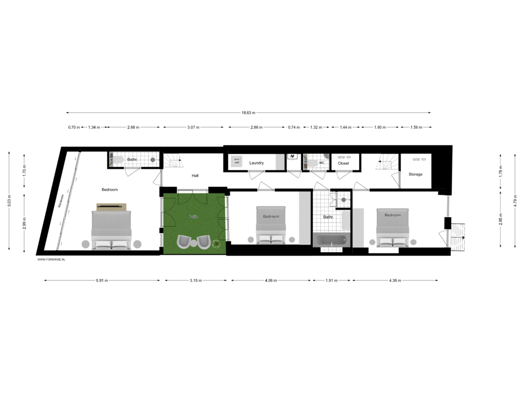 Bekijk plattegrond van BASEMENT van Korte Prinsengracht 46-A