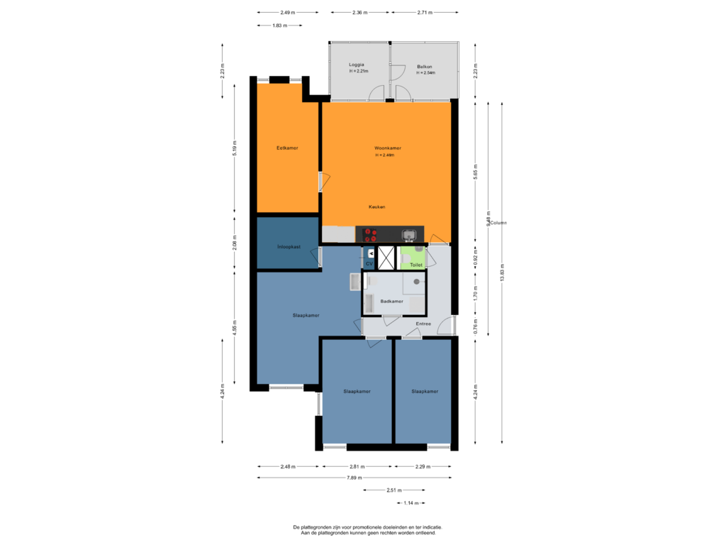 Bekijk plattegrond van Appartement van Alexanderkade 129