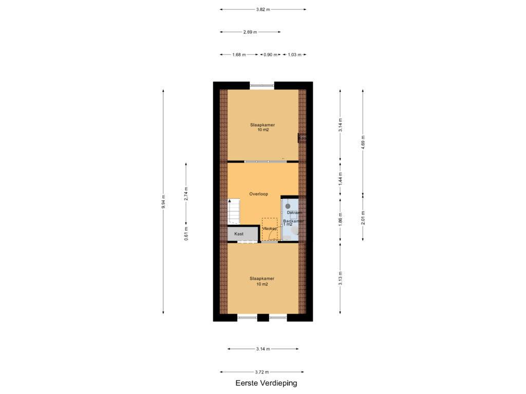 Bekijk plattegrond van Eerste Verdieping van Karnemelksloot 68