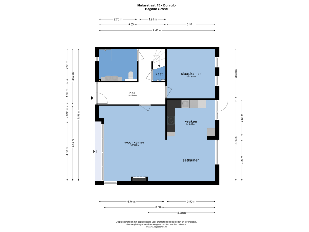 Bekijk plattegrond van BEGANE GROND van Malusstraat 15