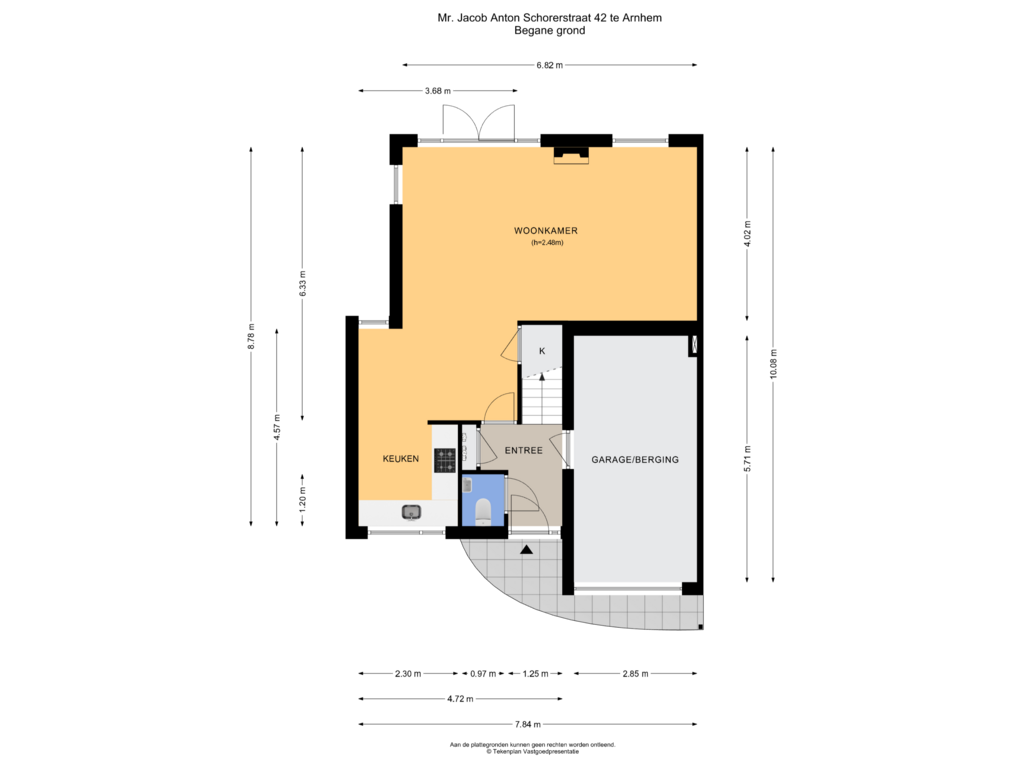 View floorplan of Begane grond of Mr. Jacob Anton Schorerstraat 42