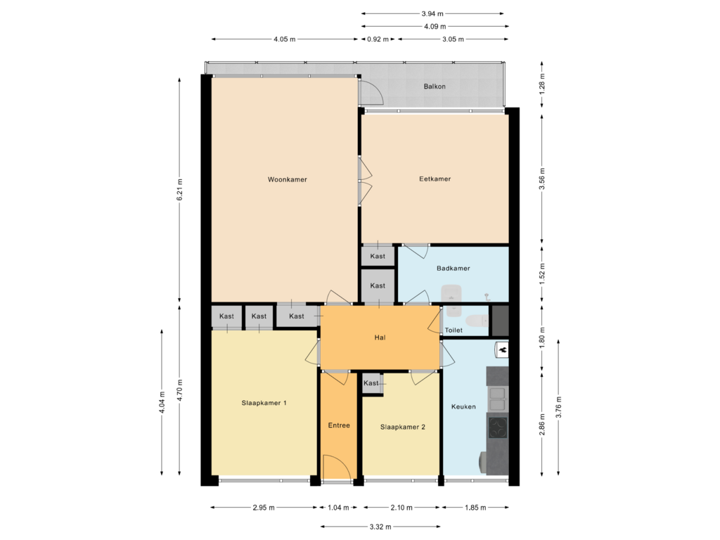 View floorplan of Appartement of Gerrit van Doornikstraat 117