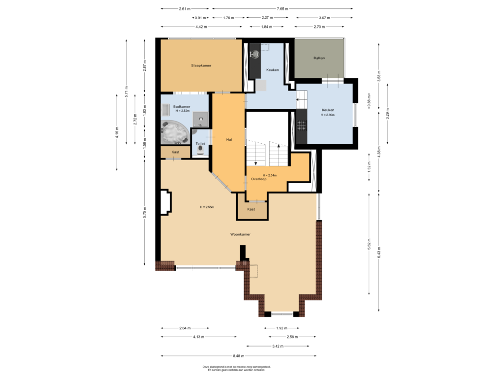 Bekijk plattegrond van Eerste verdieping van Groot Hertoginnelaan 6-C