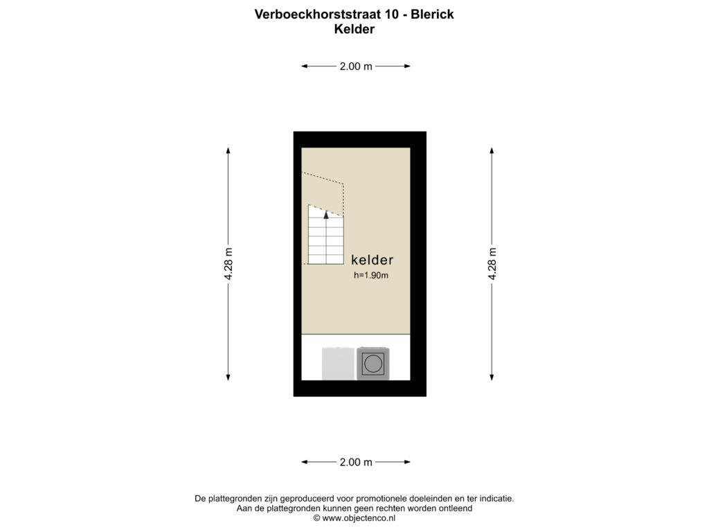 Bekijk plattegrond van KELDER van Verboeckhorststraat 10