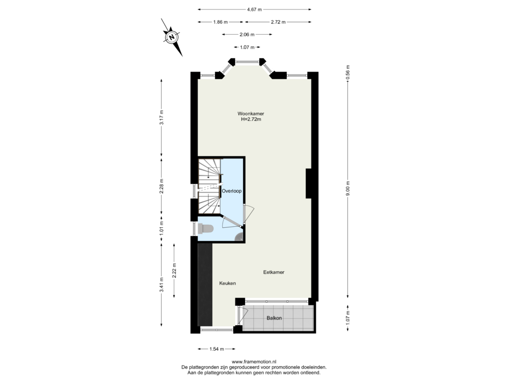 Bekijk plattegrond van Verdieping 1 van Schout van Groenewegenstraat 69-C