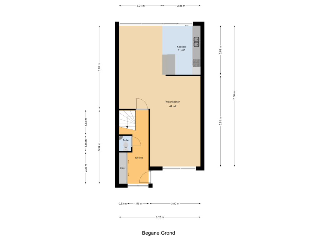 Bekijk plattegrond van Begane Grond van Waterlelie 45