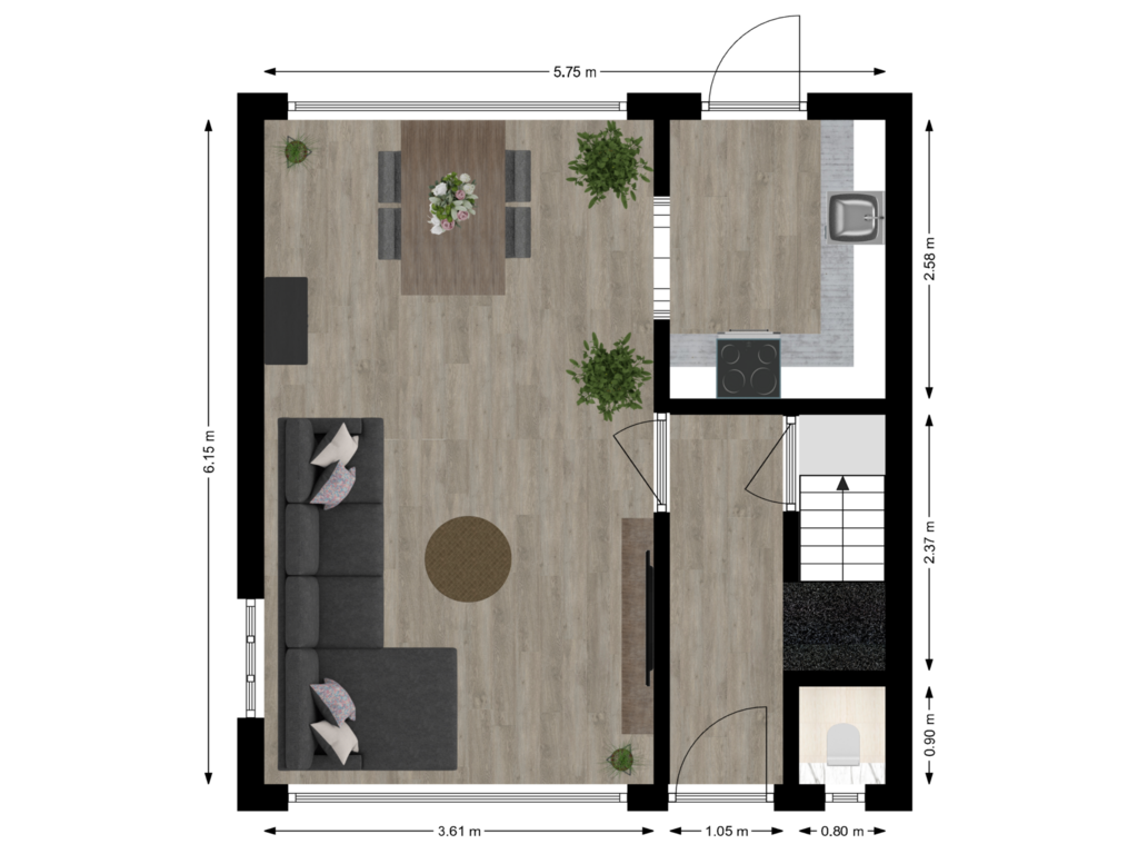 Bekijk plattegrond van Begane grond van Prof. Snelliusweg 18