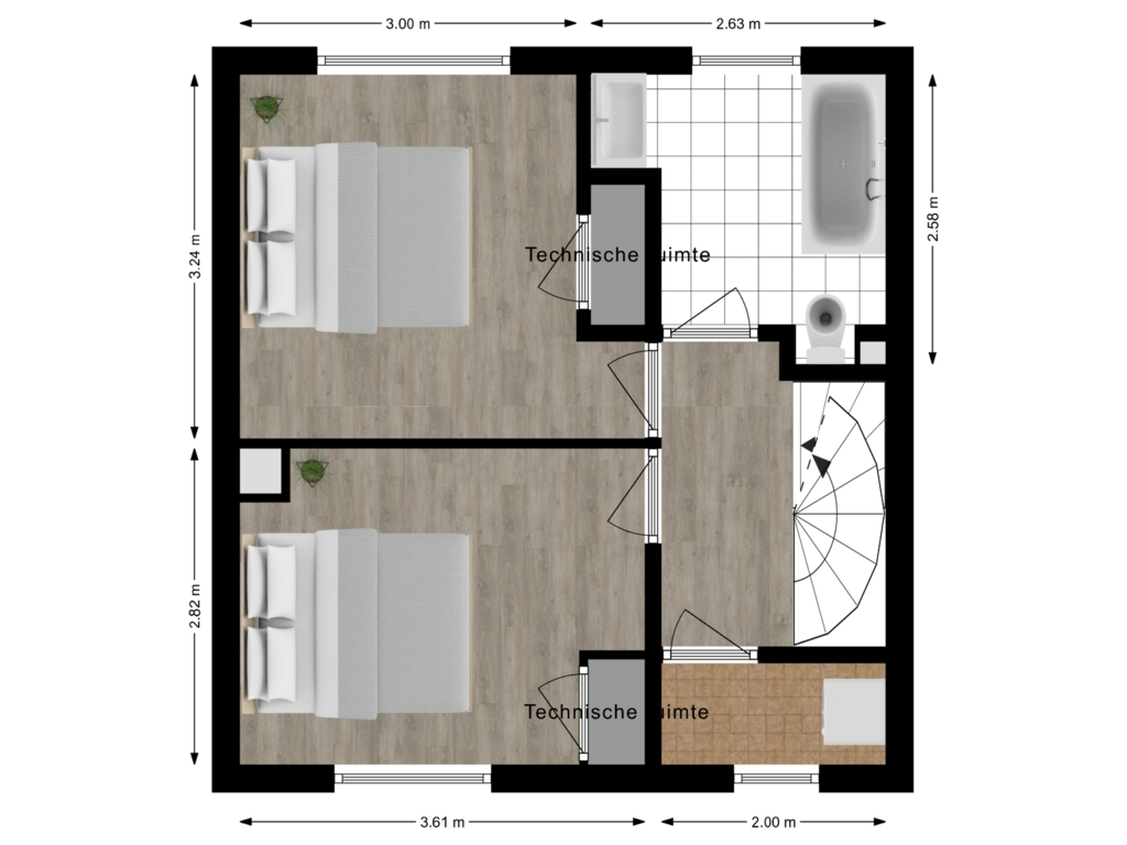 Bekijk plattegrond van 1ste etage van Prof. Snelliusweg 18