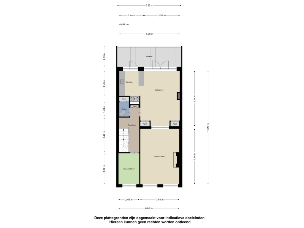 Bekijk plattegrond van Eerste Verdieping van Bree 38