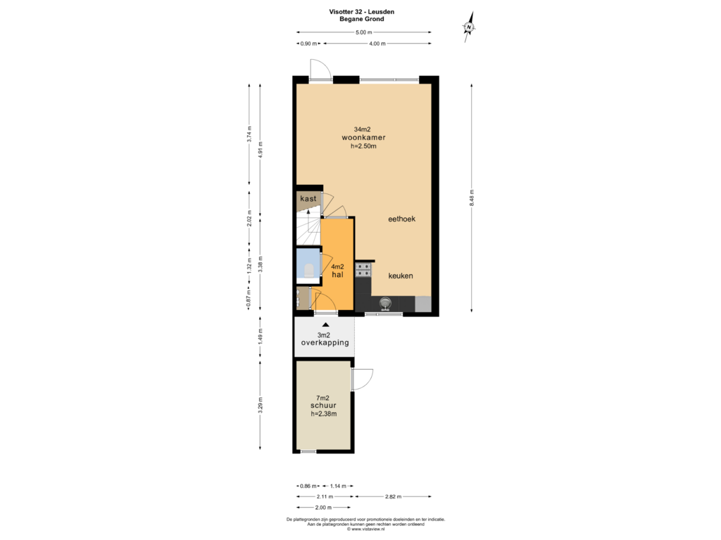 Bekijk plattegrond van BEGANE GROND van Visotter 32