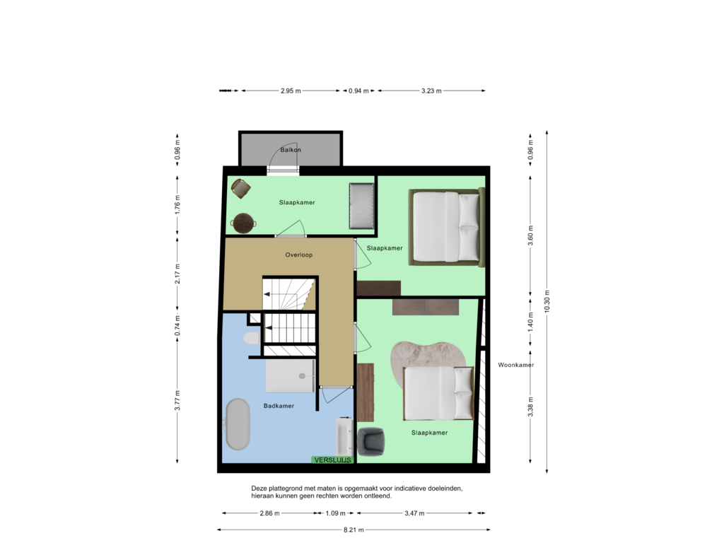 Bekijk plattegrond van Second floor van Weststraat 45