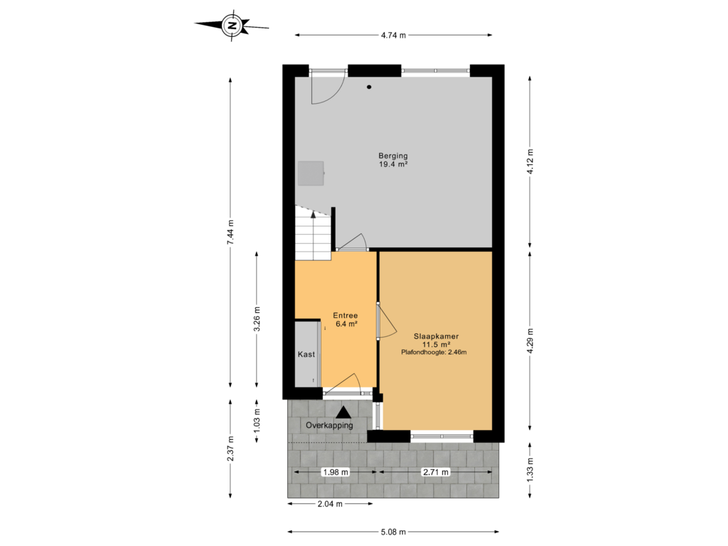 View floorplan of Begane grond tuin of Vellevest 24